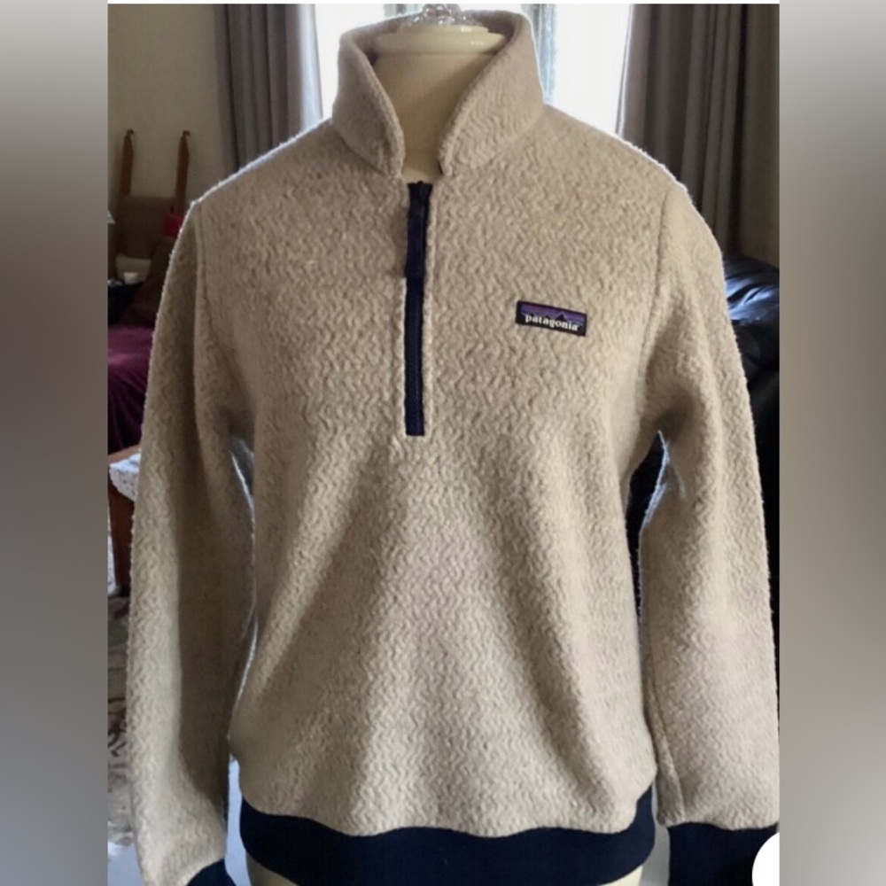 Patagonia Woolyester Fleece Pull Over Women’s Medium 1/4 Zip Oatmeal Heather